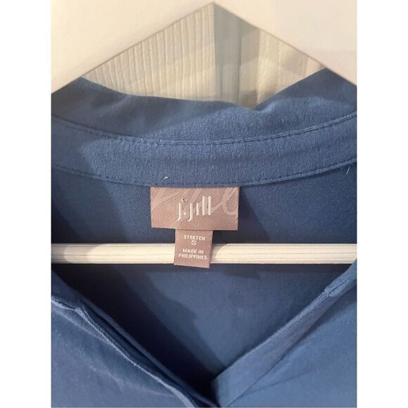 J. Jill Blue Hidden Button Soft Long Sleeve Tunic Too sz S EUC - Picture 3 of 7